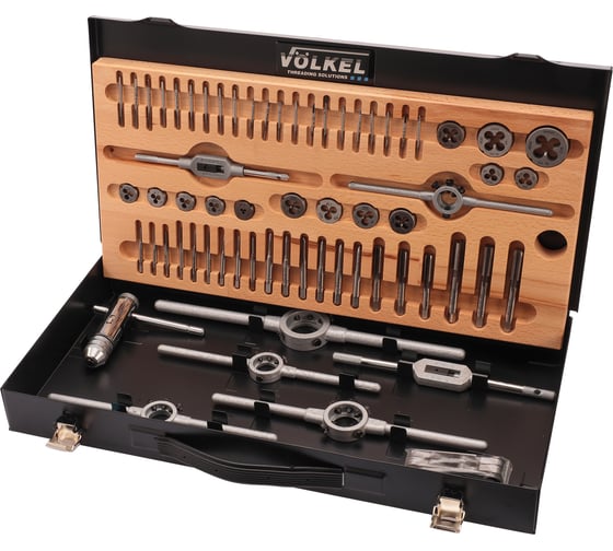 Изображение товара Набор метчиков и плашек VOLKEL M1-M10 HSS-G 66 предметов V48002