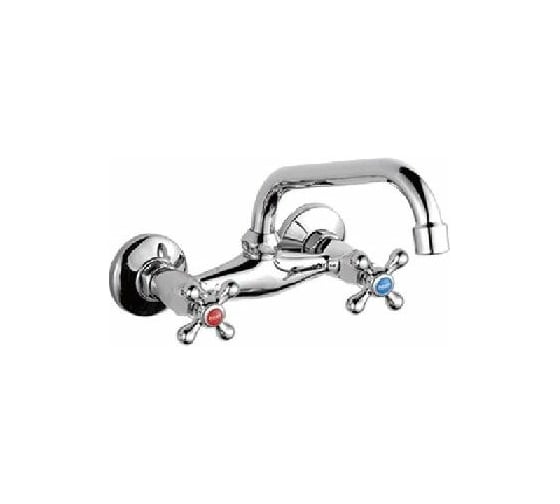 Изображение товара Смеситель для мойки Potato двуручный, настенный, с поворотным изливом P4765