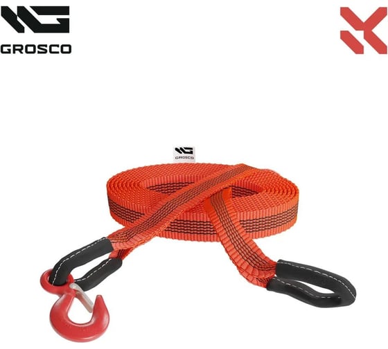 Изображение товара Буксировочный трос Grosco 30т, 4м, скоба/скоба, для буксировки авто до 15 тонн BTL3004SS
