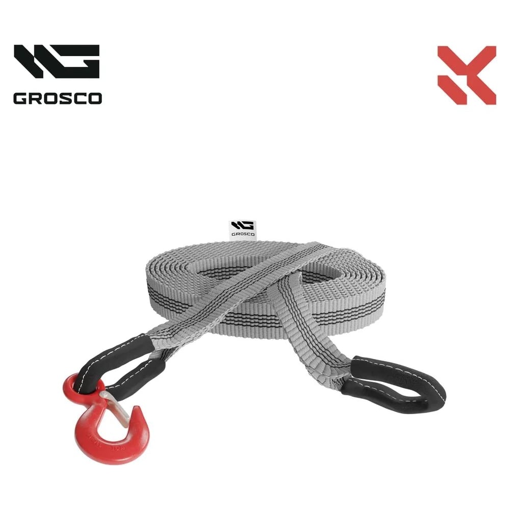 Изображение товара Динамическая стропа Grosco 7т, 3м, скоба/скоба, рывковый трос для буксировки авто до 3.5 тонн BTD0703SS