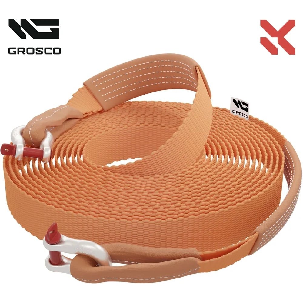 Изображение товара Динамическая стропа Grosco 8 тонн 12 метров скоба для буксировки авто