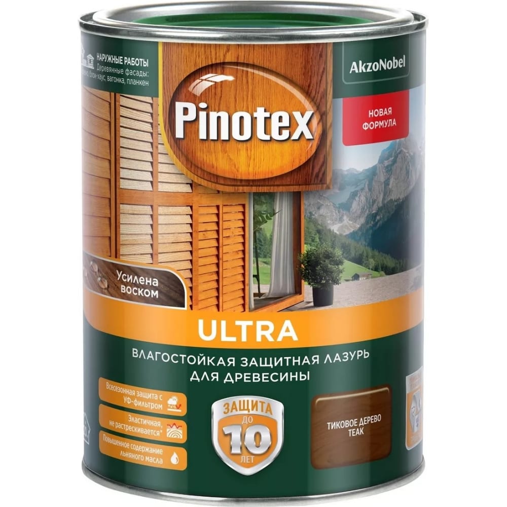 фото Тиксотропный антисептик pinotex ultra nw уф защита, тик 1л 5353798