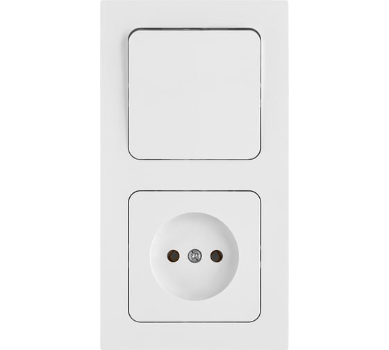 Изображение товара Блок (1-клавишный выключатель + розетка) Bylectrica скрытая установка серия АСТРУМ, белый В-РЦ-7511