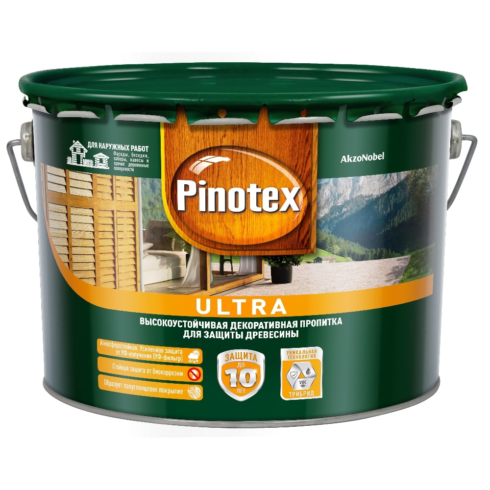 фото Тиксотропный антисептик pinotex ultra nw уф защита, орех 1л 5353805