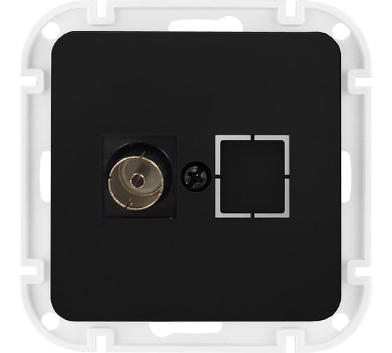 Изображение товара Механизм розетки ТВ Bylectrica серия АСТРУМ, карбон ТР-6541 карбон