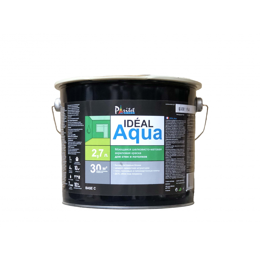 фото Краска для стен и потолков paritet color ideal aqua base с 2,7l pa10005