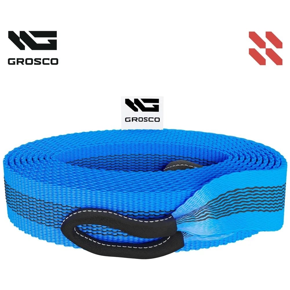 Изображение товара Буксировочный грузовой трос Grosco 50т, 20м, крюк/скоба, для буксировки авто до 25 тонн BTL5020HS