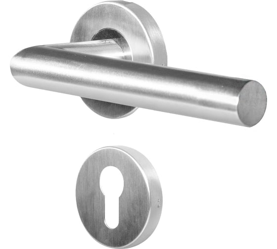 Изображение товара Гарнитур DOORLOCK DL 040/F-55 PZ L-form Rt нерж. сталь, универс. монтаж, розетка 55мм, шпиндель 8мм 73318