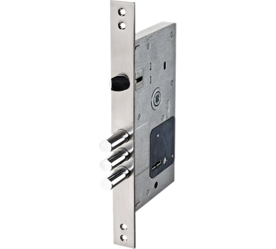 Изображение товара Корпус сувальдного замка DOORLOCK DL9252K/60/85мм, 5 ключей, хромированная фронтальная планка 28х300мм, реверсивный, диаметр ригелей 16мм, OEM 75338