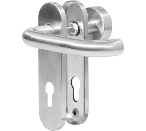 Изображение товара Гарнитур кноб/нажимная ручка DOORLOCK DL 038KP/F/KNOB левая PZ72 U-form Rt нерж. сталь, на короткой накладке 73311