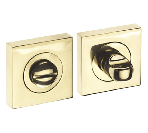 Изображение товара Поворотная кнопка DOORLOCK DL M08/SY OLV-15 полированная латунь, квадратная розетка, A=35-42мм, шток 5/8мм 73585