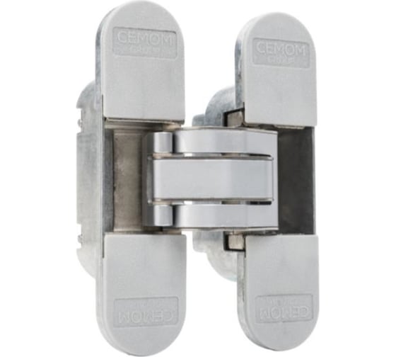 Изображение товара Скрытая петля CEMOM MOATTI ESTETIC 80/A 3D матовый хром, регулируемая, вес полотна 80кг, 29x111,5мм 51520