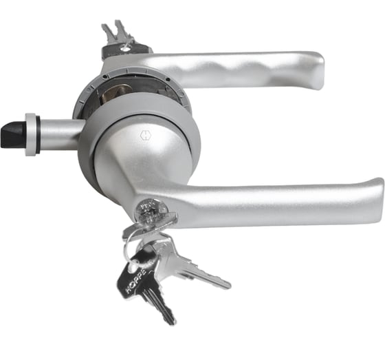 Изображение товара Замок с ручкой HOPPE HCS A113S London KEY/KEY F11 серебристая, без фальца, A=35-45mm, backset 60мм 65420