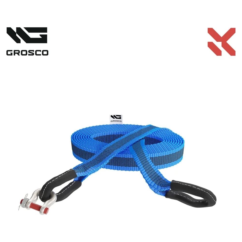 Изображение товара Буксировочный трос Grosco 40т 15м скоба для авто до 20 тонн BTL4015SS