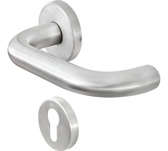 Изображение товара Гарнитур DOORLOCK DL 038/F-55 PZ U-form Rt нерж. сталь, универс. монтаж, розетка 55мм, шпиндель 8мм 73309