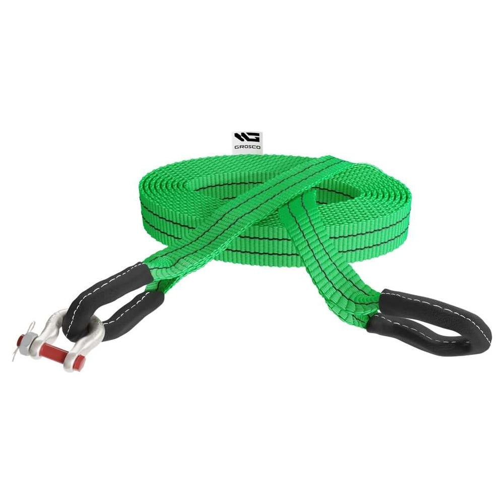 Изображение товара Динамическая стропа Grosco 8т 7м с петлей и шаклом для буксировки авто