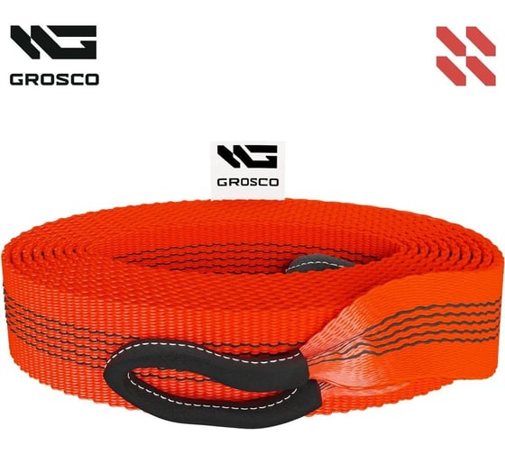 Изображение товара Динамическая стропа Grosco 4т, 7м, петля/петля, рывковый трос для буксировки авто до 2 тонн BTD0407LL