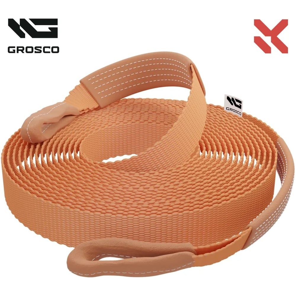 Изображение товара Динамическая стропа Grosco 6т 15м крюк петля рывковый трос для буксировки авто