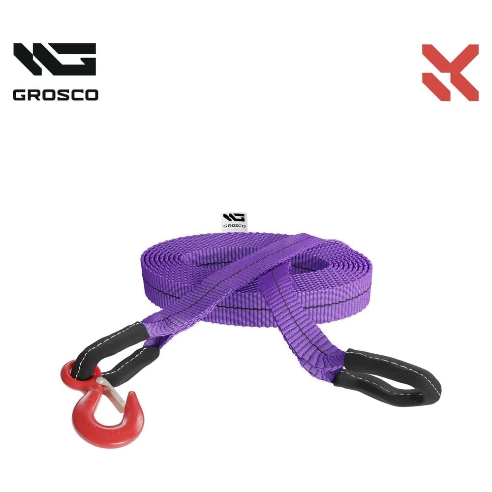 Изображение товара Динамическая стропа Grosco 5т 7м крюки для автокатастроф и буксировки