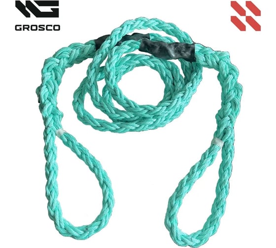 Изображение товара Динамическая стропа Grosco 10т, 7м, петля/петля, рывковый трос для буксировки авто до 5 тонн BTD1007LL