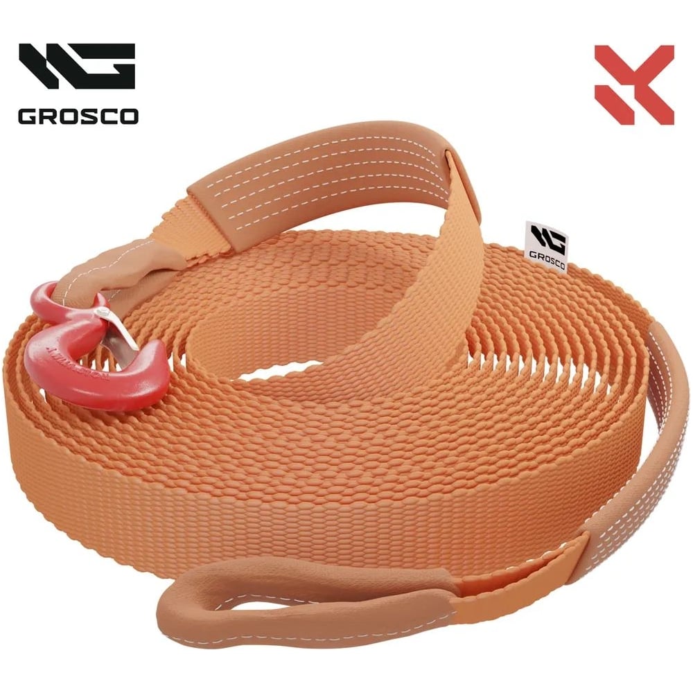Изображение товара Динамическая стропа Grosco 7т 12м крюк скоба для буксировки до 3 5 тонн