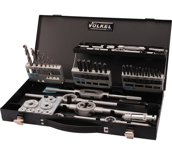 Изображение товара Набор метчиков и плашек VOLKEL M3-M12 HSSE-VAP 52 предмета V49150
