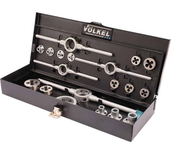 Изображение товара Набор плашек VOLKEL М3-М12 DINEN22568 HSS-G 19 предметов V49599