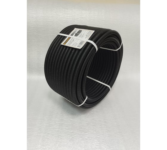 Изображение товара Труба гофрированная ООО "Азимут" d 25 ПНД черная АЗИМУТ с зондом (100м) 00000001874