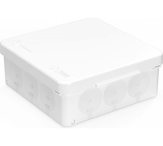 Изображение товара Коробка распределительная для прямого монтажа Промрукав двухкомпонентная безгалогенная (hf) белая 100x100x40 90 шт. 60-0303-9003