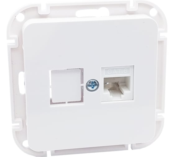 Изображение товара Механизм компьютерной розетки Bylectrica 1-местная кат 5е, СУ серия АСТРУМ, белый РК18-6511