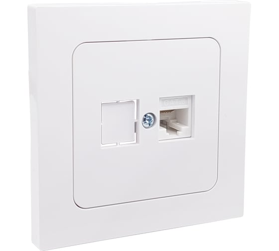 Изображение товара Розетка компьютерная Bylectrica 1-местная кат 5е, СУ серия АСТРУМ, белый РК18-5511