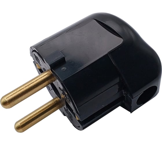 Изображение товара Вилка Bylectrica с боковым подводом провода с землением, 16А В16-242 черный