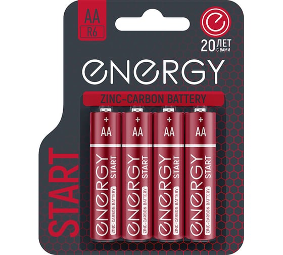 Изображение товара Батарейка солевая ENERGY start r6/4b (aа) 4шт 107040