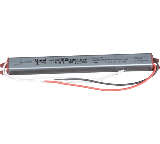 Изображение товара Блок питания Uniel ультратонкий UET-WAC-024A67 12V IP67 UL-00010252