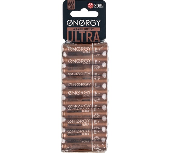 Изображение товара Алкалиновая батарейка ENERGY ultra lr03/10ks (ааа) 10шт 107047