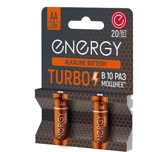 Изображение товара Алкалиновая батарейка ENERGY turbo lr6/2b (aа) 2шт 107050