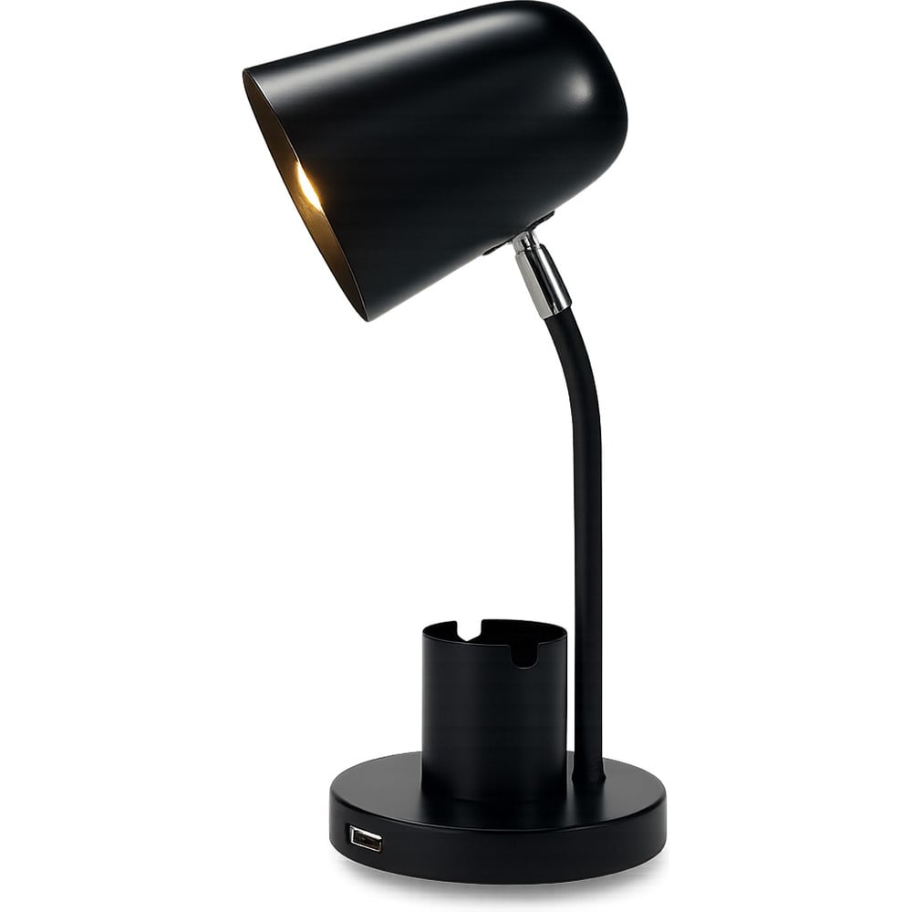 Изображение товара Настольный декоративный светильник Фарлайт "modern office" с органайзером черный с usb е14 FAR002317