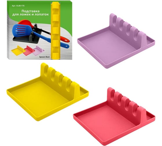 Изображение товара Подставка для ложек и лопаток МУЛЬТИДОМ 3 цвета VL80-176
