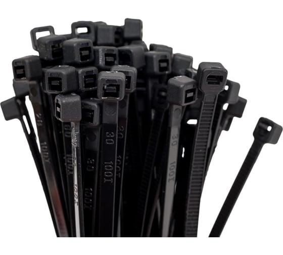 Изображение товара Нейлоновые стяжки Fortisflex КСС 4x100 мм, черный, 100 шт. 89904