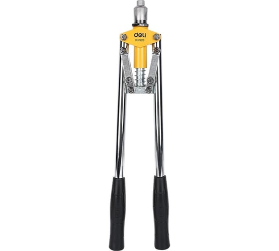 Изображение товара Двуручный заклепочник DELI DL2320 430 мм, CrMo, диаметр заклепок 3.2, 4.0, 4.8 мм, прорезиненные рукояти 133034