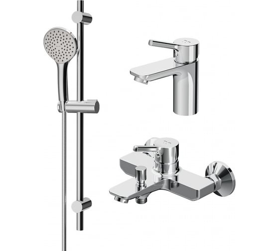 Изображение товара Набор 3 в 1: смеситель для умывальника, смеситель для ванны, душа, душевой комплект AM.PM F40985B00
