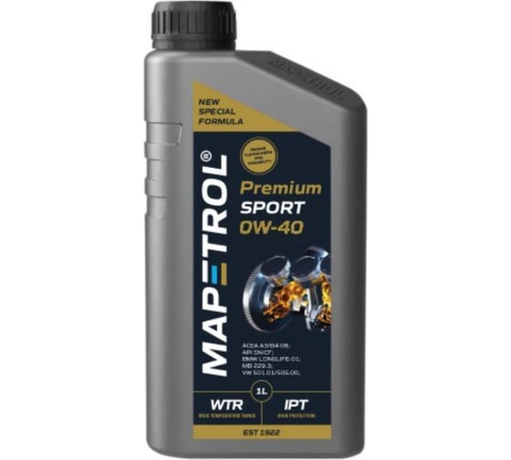 Изображение товара Моторное масло MAPETROL PREMIUM SPORT 0W-40 1 л MAP0405