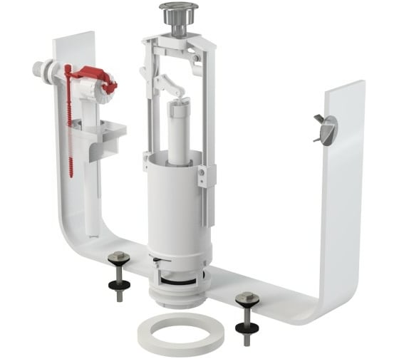 Изображение товара Арматура для бачка Alcadrain SA2000 сливная/наливная, боковое подключение, кнопка хром, 1 режим 00022194