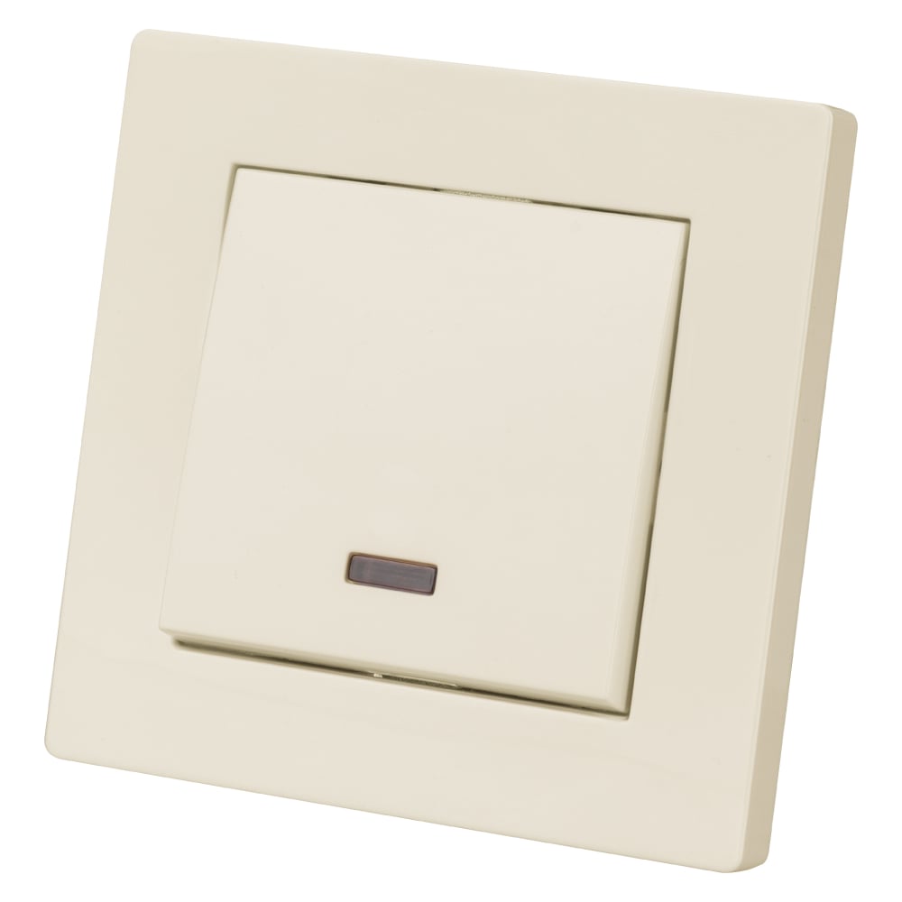 Изображение товара Выключатель 1-клавишный с подсветкой Сенеж SQ1816-0113 250В 10А слоновая кость
