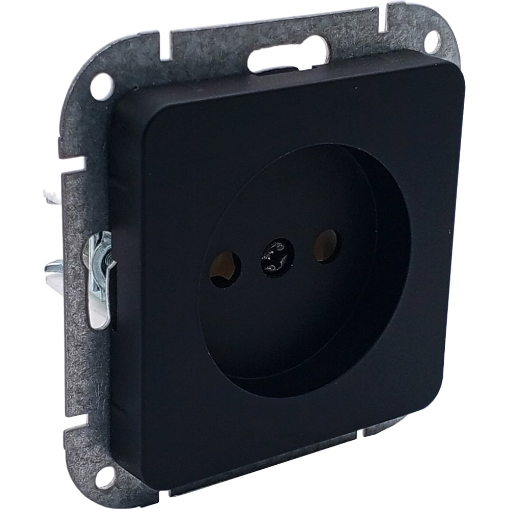 Изображение товара Механизм розетки 1-местный Bylectrica серия АСТРУМ без землёй карбон