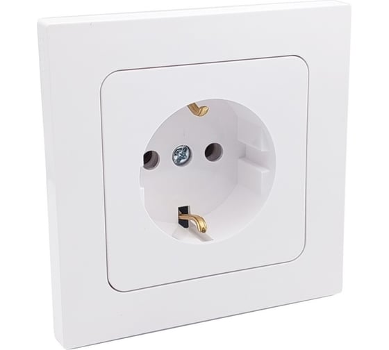 Изображение товара 1-местная розетка Bylectrica СУ с земл. серия АСТРУМ, белый РС16-0502
