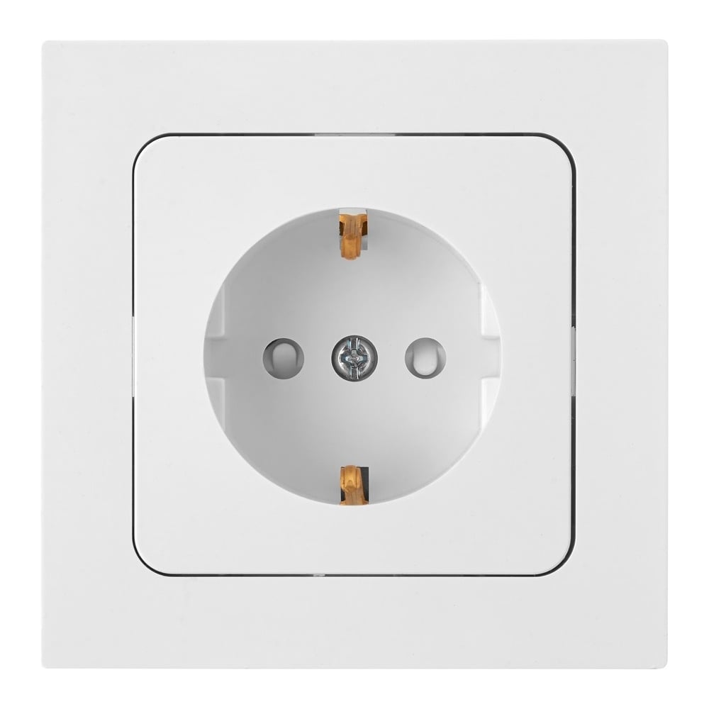 Изображение товара 1-местная розетка Bylectrica СУ с земл. со шторк. серия АСТРУМ, белый РС16-0506