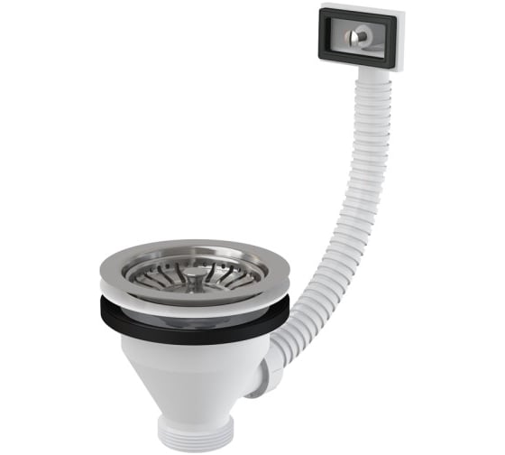 Изображение товара Выпуск для кухонной мойки Alcadrain A38 с гибким переливом, 3 1/2 дюйма, D-115 мм 00032776