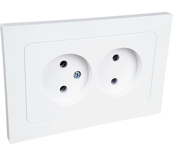 Изображение товара 2-местная розетка Bylectrica СУ без земл. серия АСТРУМ, белый РС16-0541
