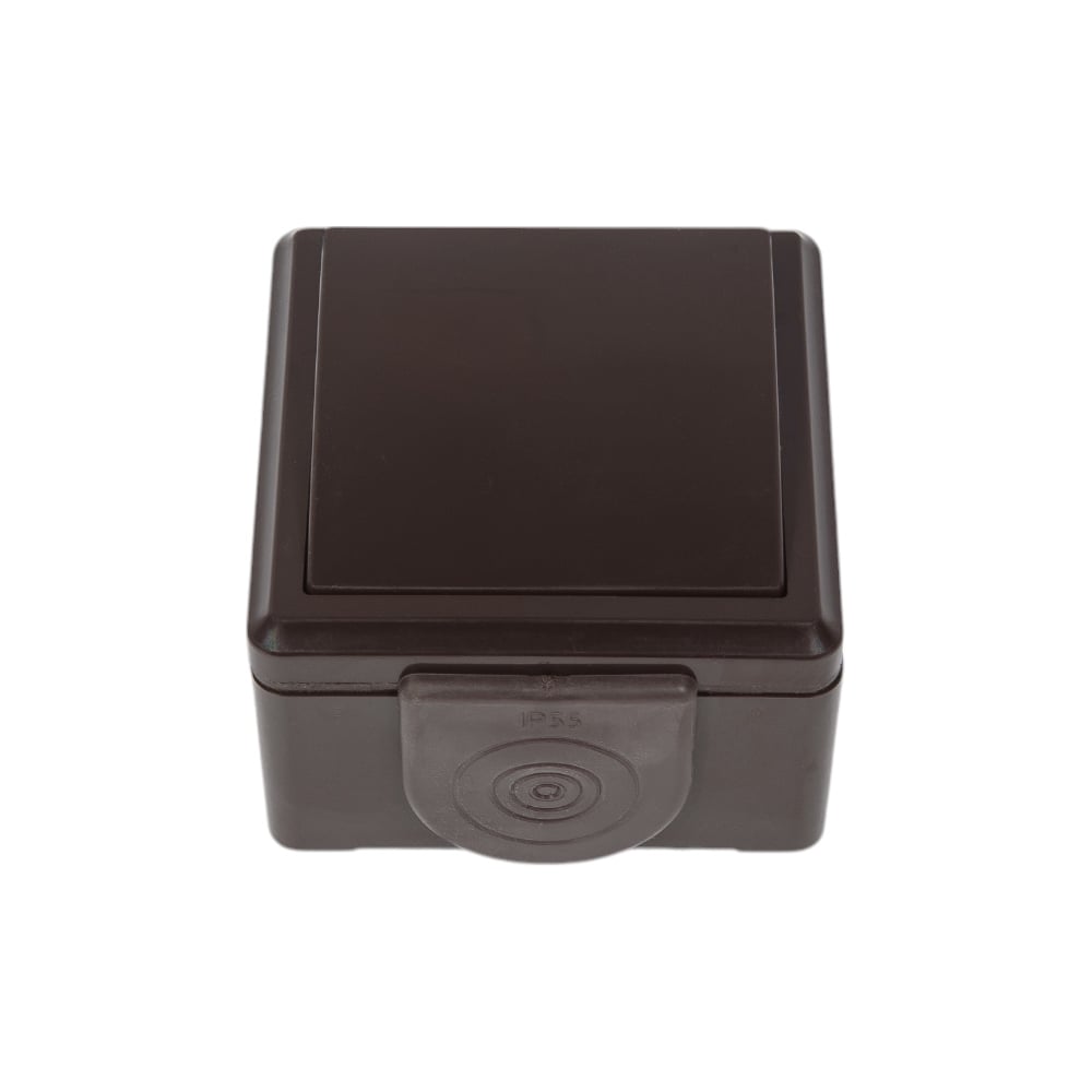 Изображение товара Выключатель 1-кл серия ПРАЛЕСКА АКВА IP55 шоколад для освещения